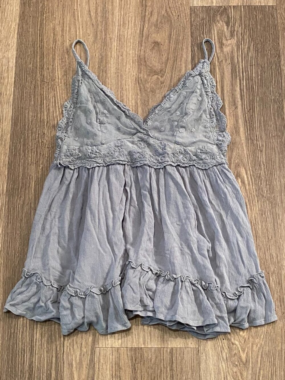 Baby Blue Flowy Spaghetti Strap Tank Women's Size S